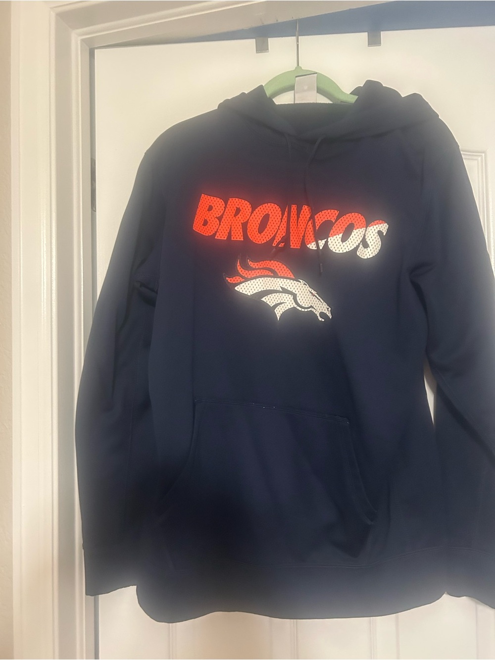 Nike Navy Denver Broncos Hoodie with Orange & White Logo